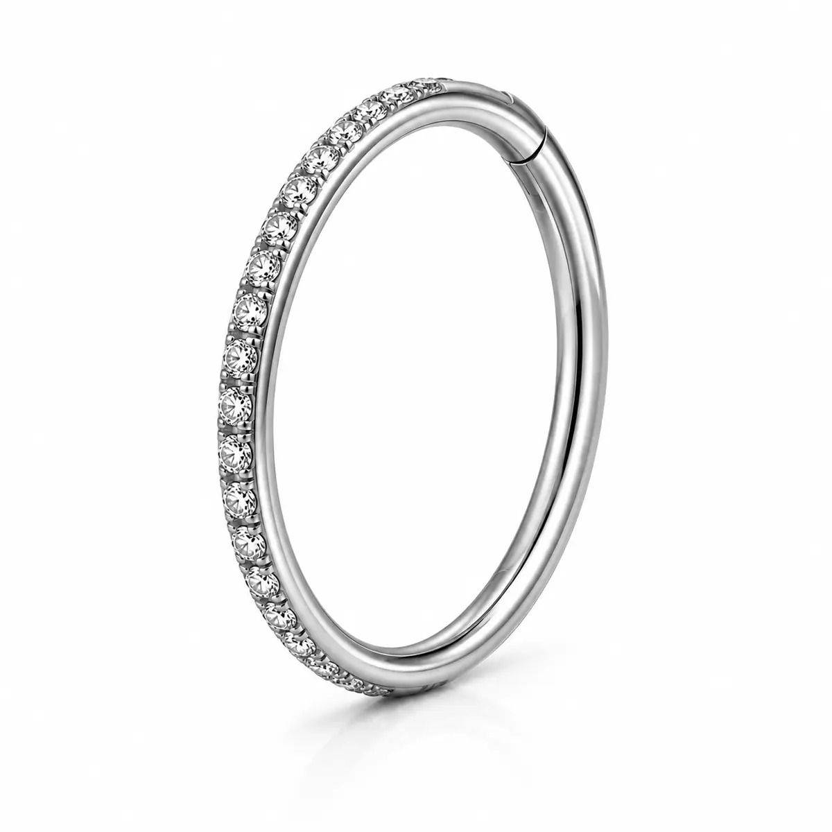 Argola clicker fina cravejada — AEA1